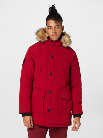 Parka d’hiver 'Everest' Superdry en rouge : devant