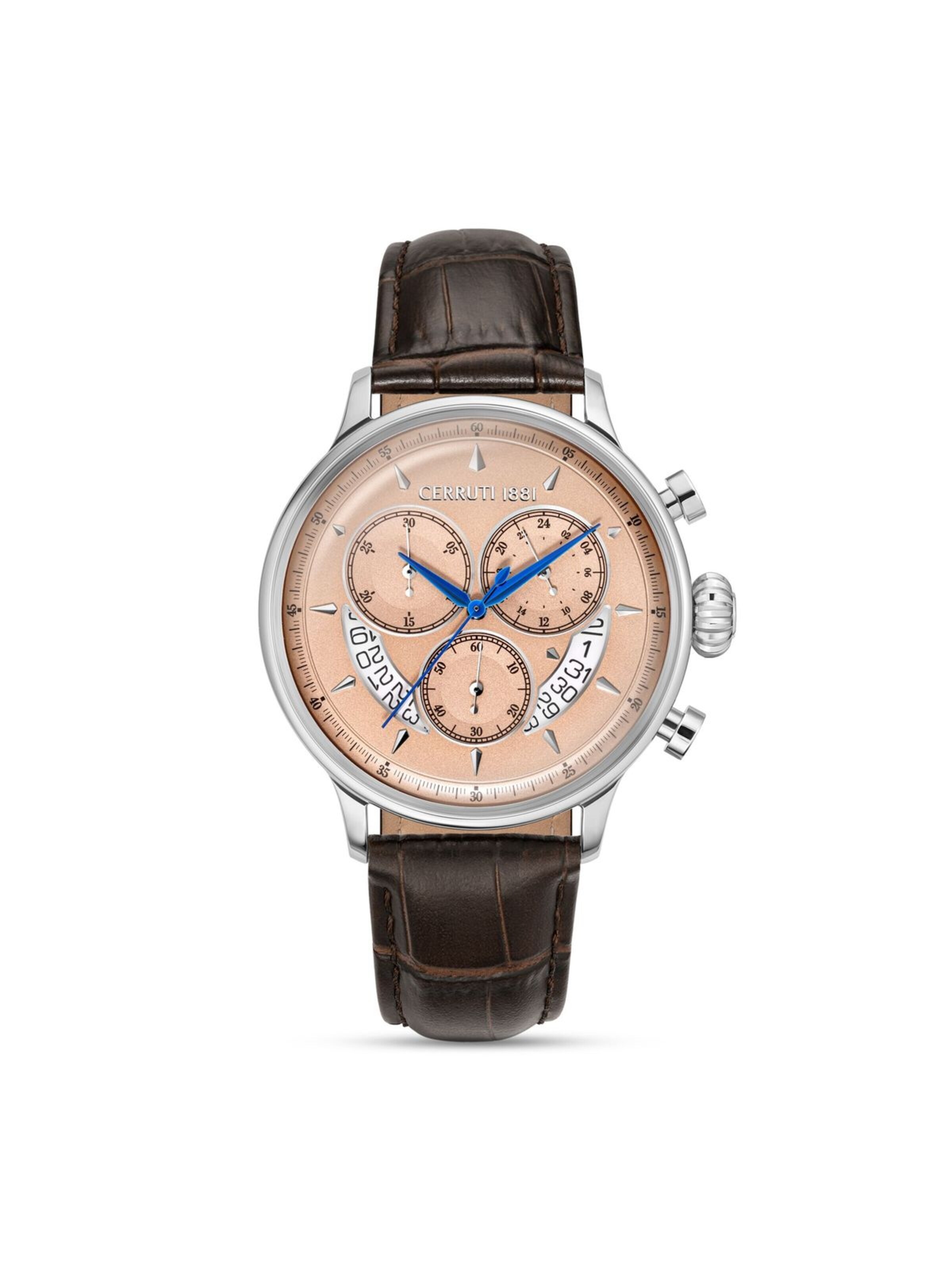 CERRUTI 1881 Analog watch 'Chronograph Dervio' in Brown: front