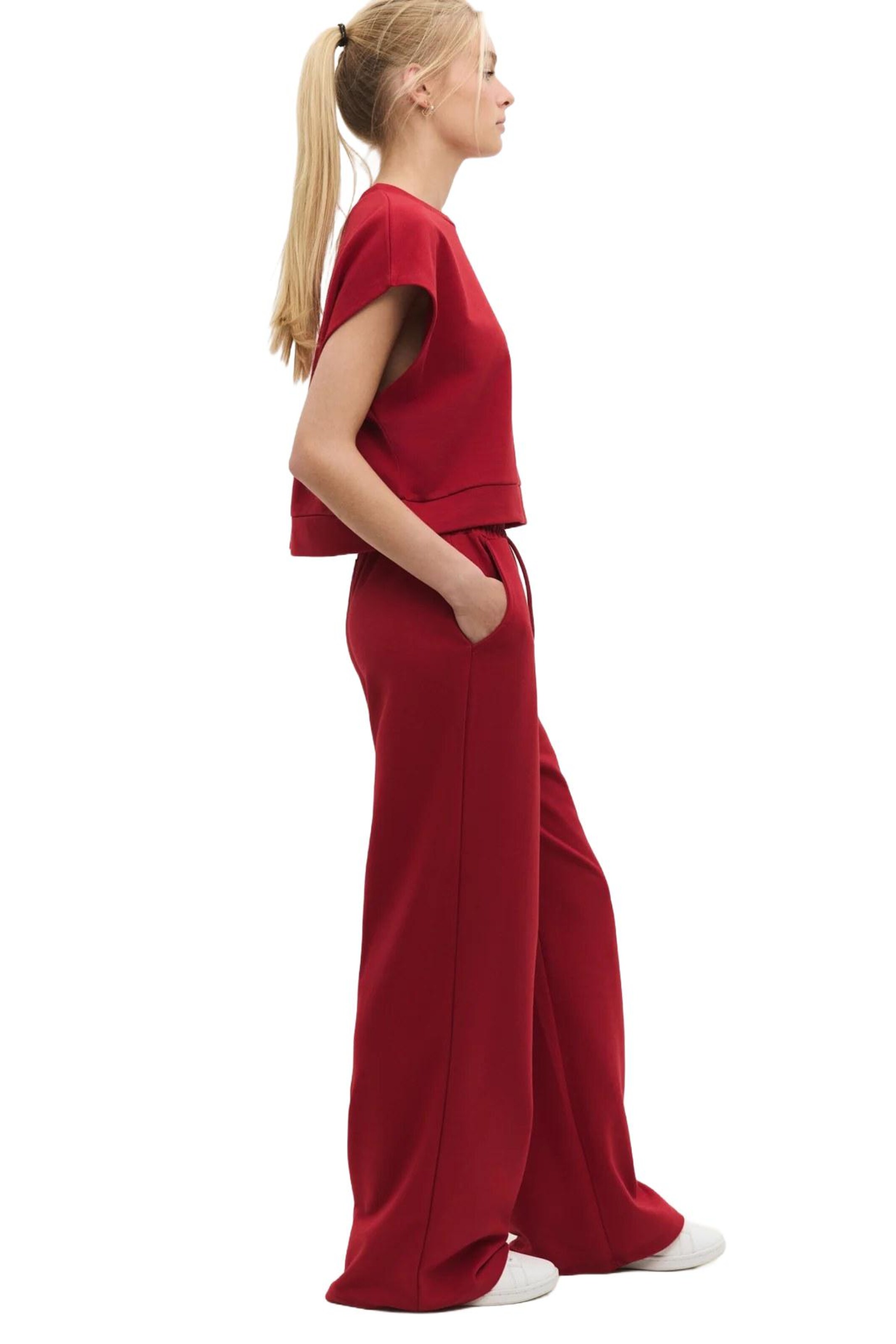 No Matter What Wide leg Trousers in Red