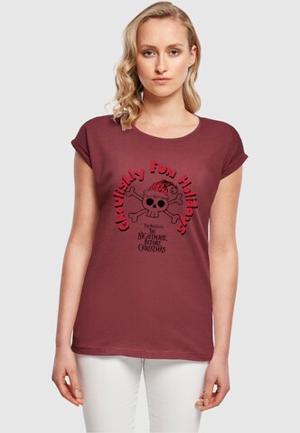 T-shirt 'The Nightmare Before Christmas - Ghoulishly Fun Holidays' ABSOLUTE CULT en rouge : devant