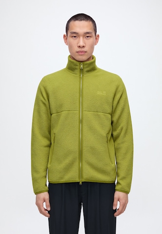 JACK WOLFSKIN Athletic Fleece Jacket in Green: front