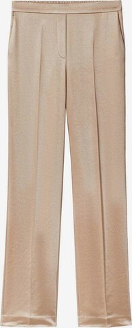 Regular Pantalon à plis MANGO en beige : devant