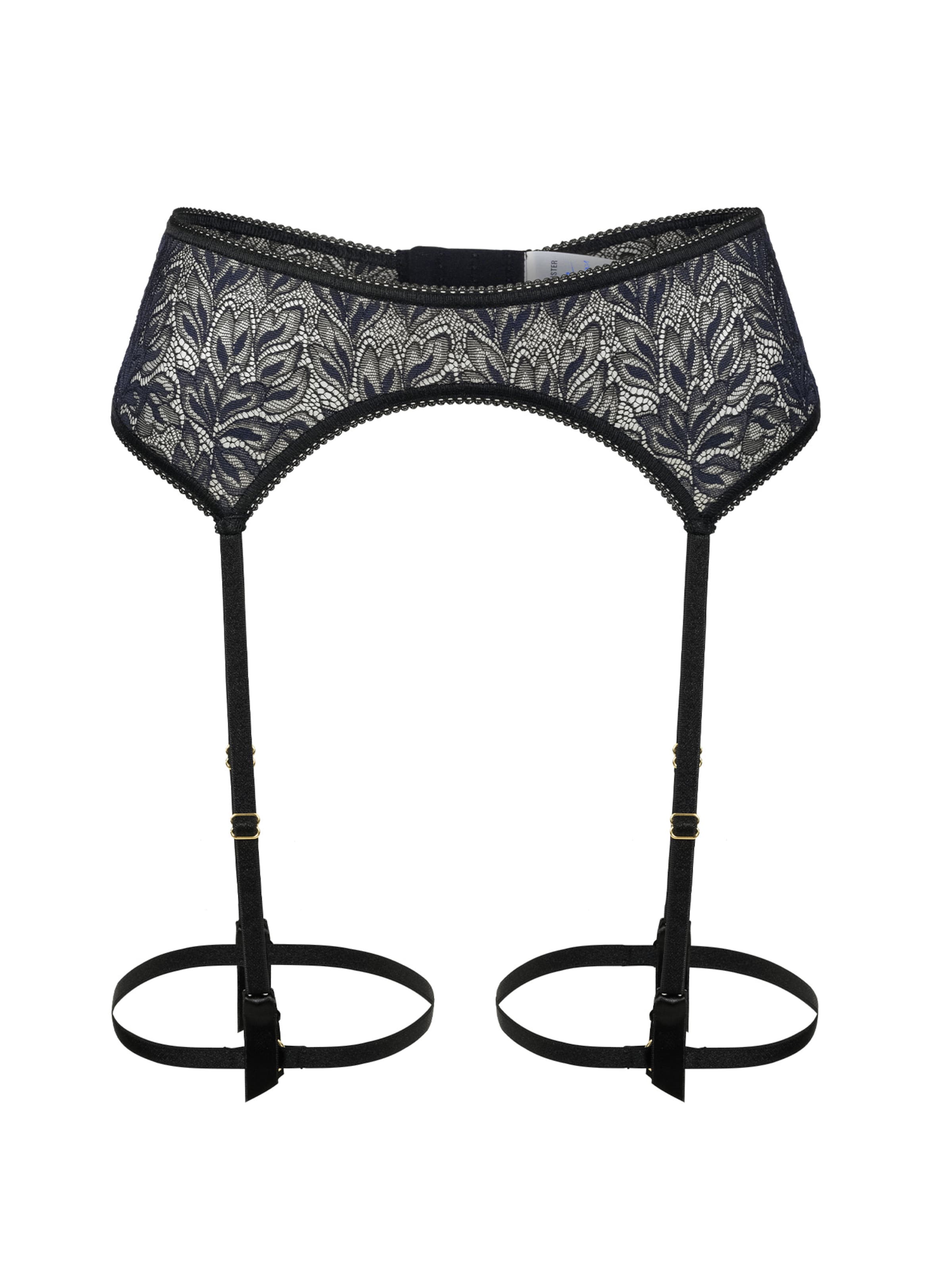 Erlich Textil Garter Belt in Black: front