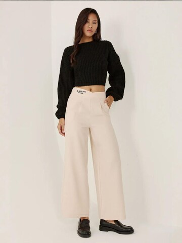 Hiccup Wide Leg Hose in Beige