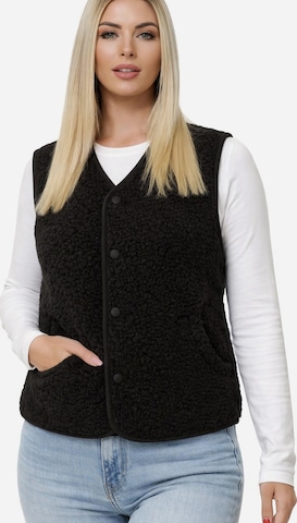 Worldclassca Vest 'Damen Kurze Kuschel Weste' in Black: front