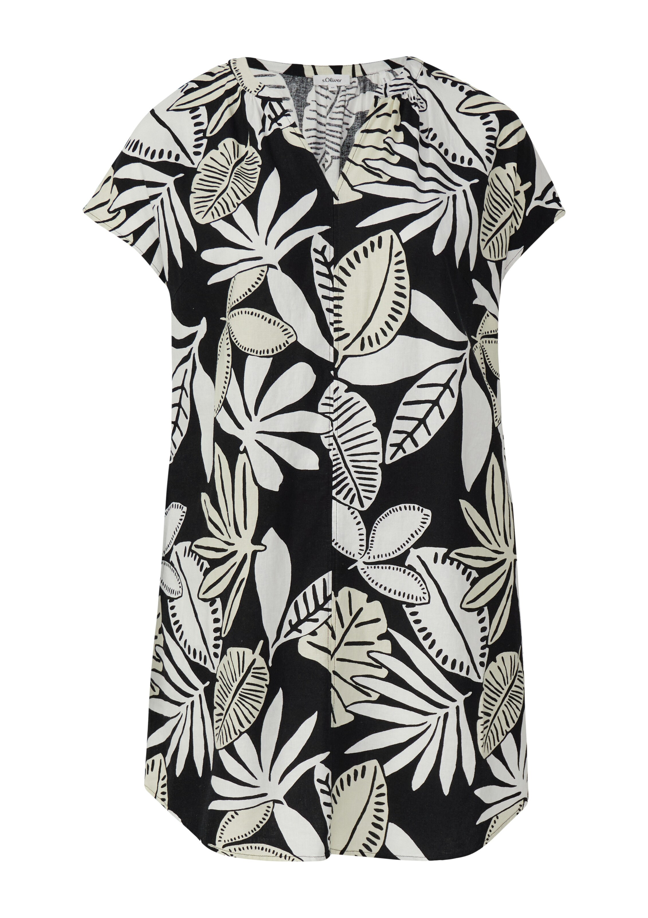 s.Oliver Red Label Plus Blousejurk in Zwart: voorkant