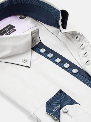 Slim fit Camicia business 'Roma Satin Man Shirt Green' di 7Camicie in grigio