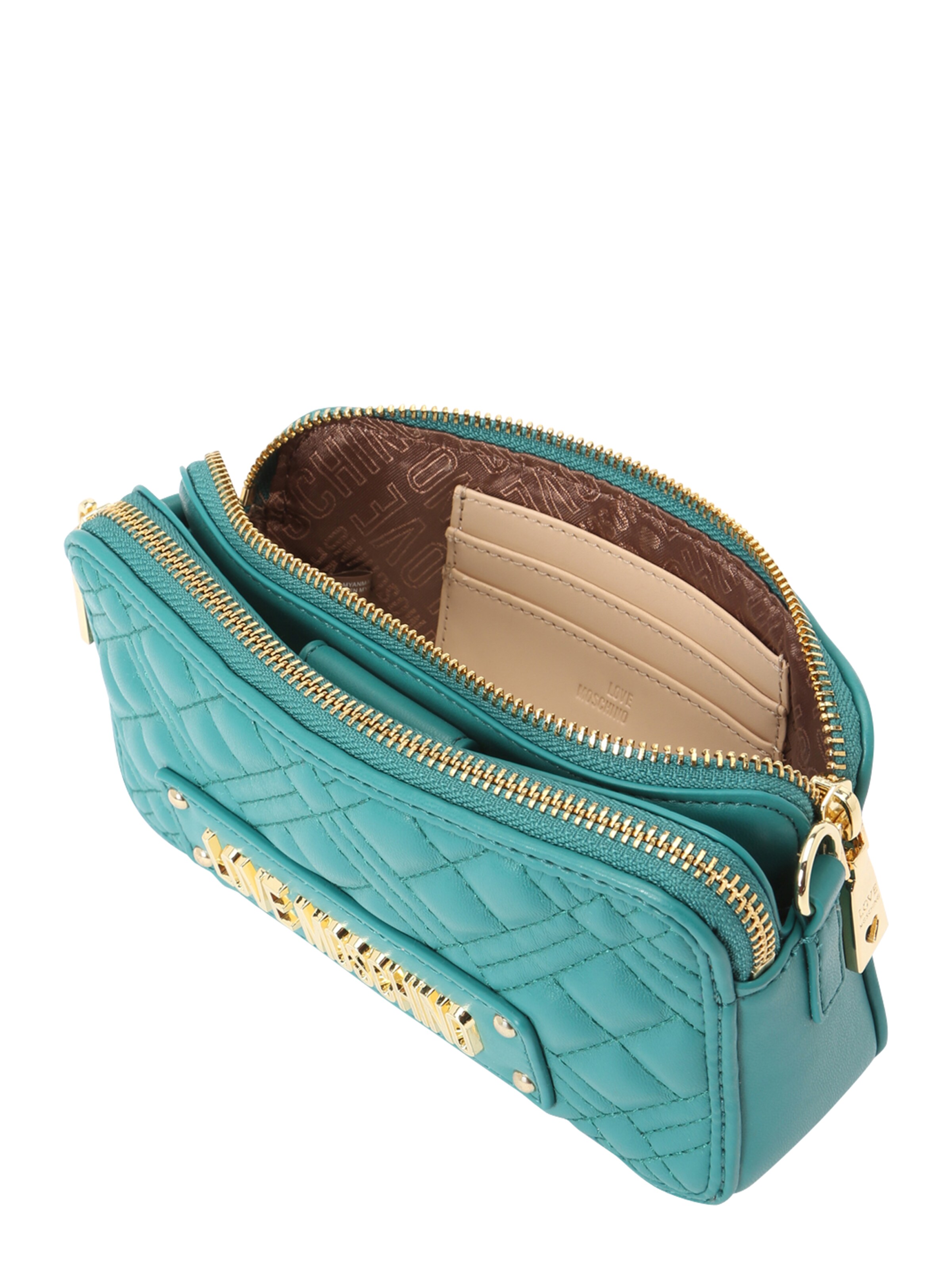 Pochette 'PORTAFOGLI' Love Moschino en vert : au dessus