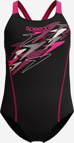 SPEEDO Athletic Swimwear in Black: front