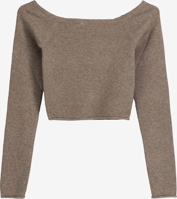 Pull-over Bershka en beige : devant