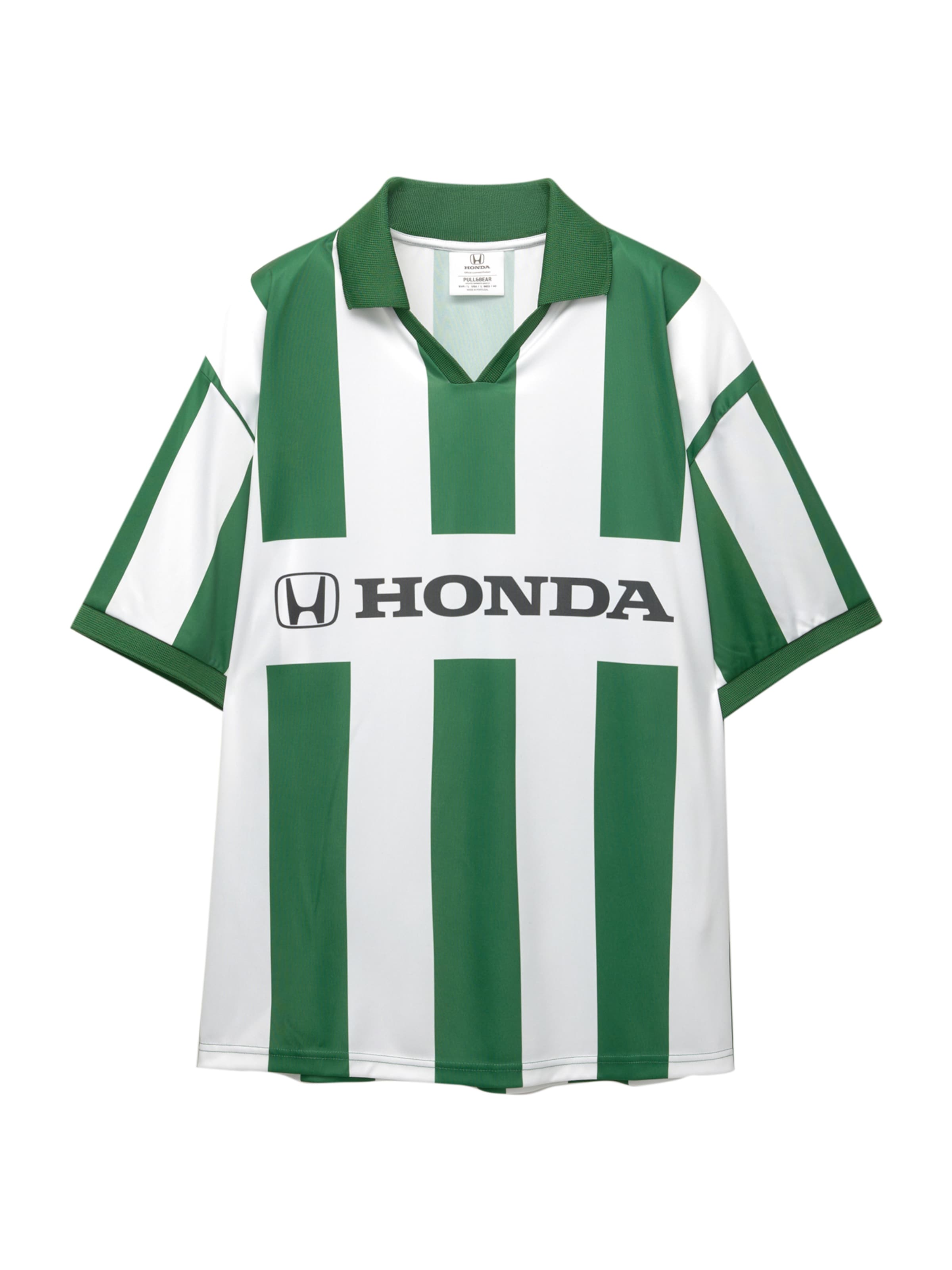 Pull&Bear Poloshirt 'HONDA' in Grün: Vorderseite