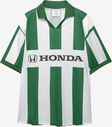 T-Shirt 'HONDA' Pull&Bear en vert : devant