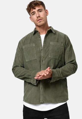INDICODE JEANS Regular fit Overhemd 'Thyge' in Groen