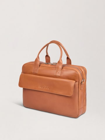 NEGOTIA Leather Laptoptas 'Orden' in Bruin