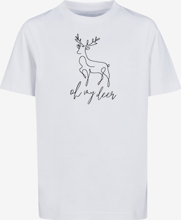 F4NT4STIC Shirt 'Winter Christmas Deer' in White: front