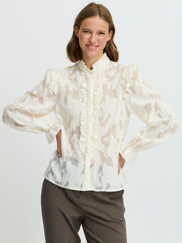 b.young - Blusa 'Flor' em bege: frente