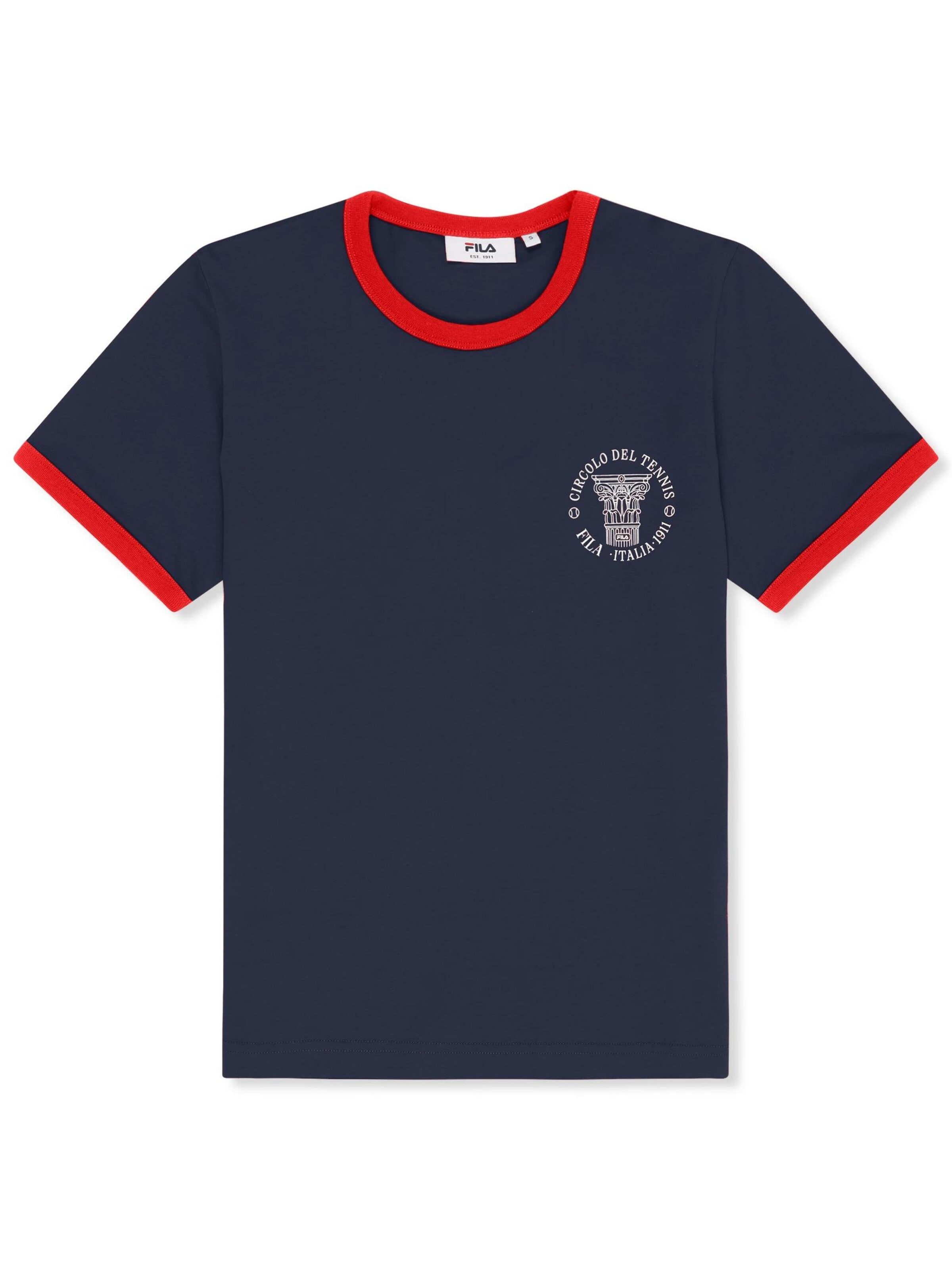 FILA Shirt 'MARLIA regular graphic ringer t-shirt' in Blauw