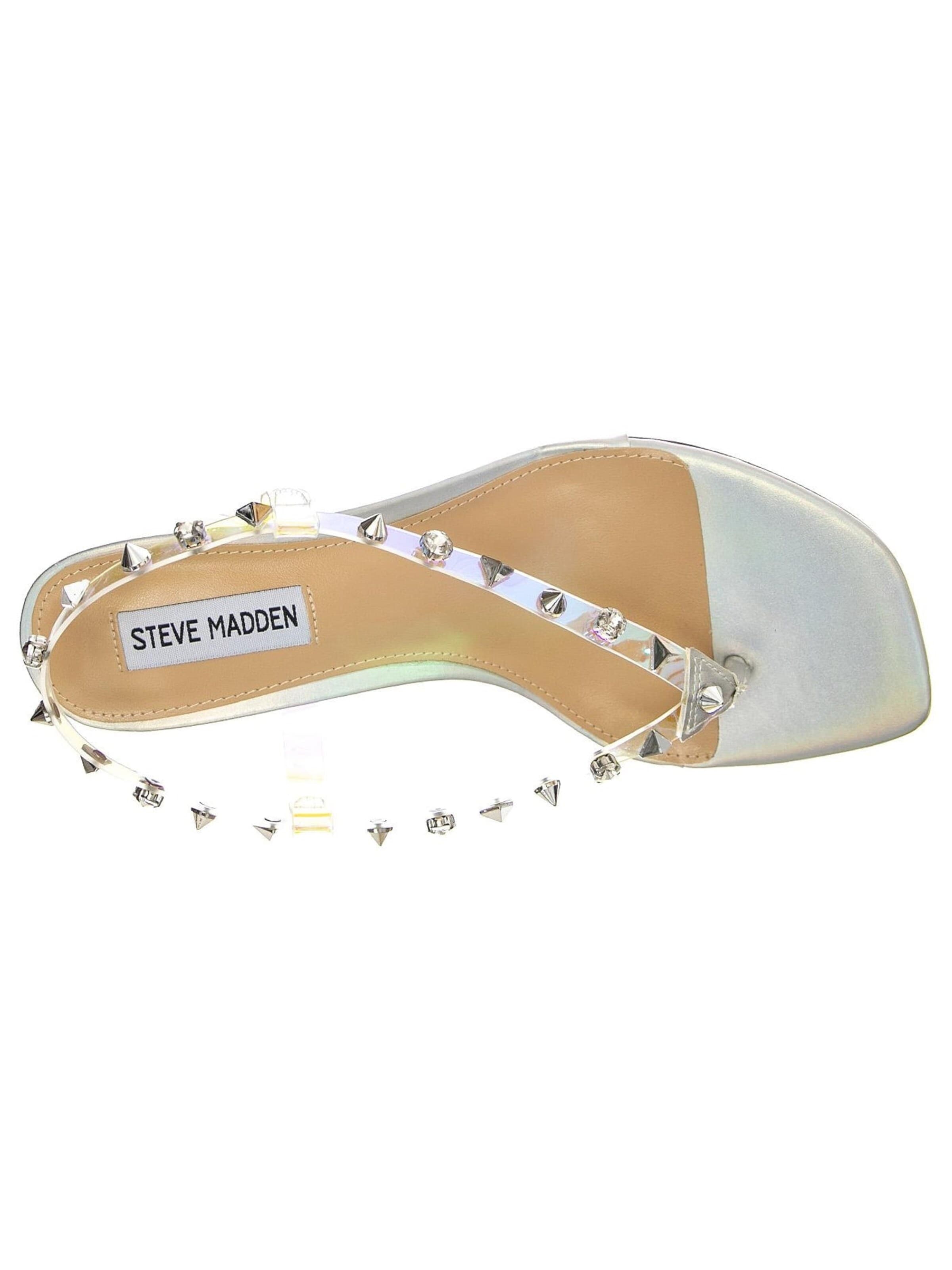 STEVE MADDEN Sandały 'Womens Zazzy-S Sil Iridescent Sandals' w kolorze srebrny