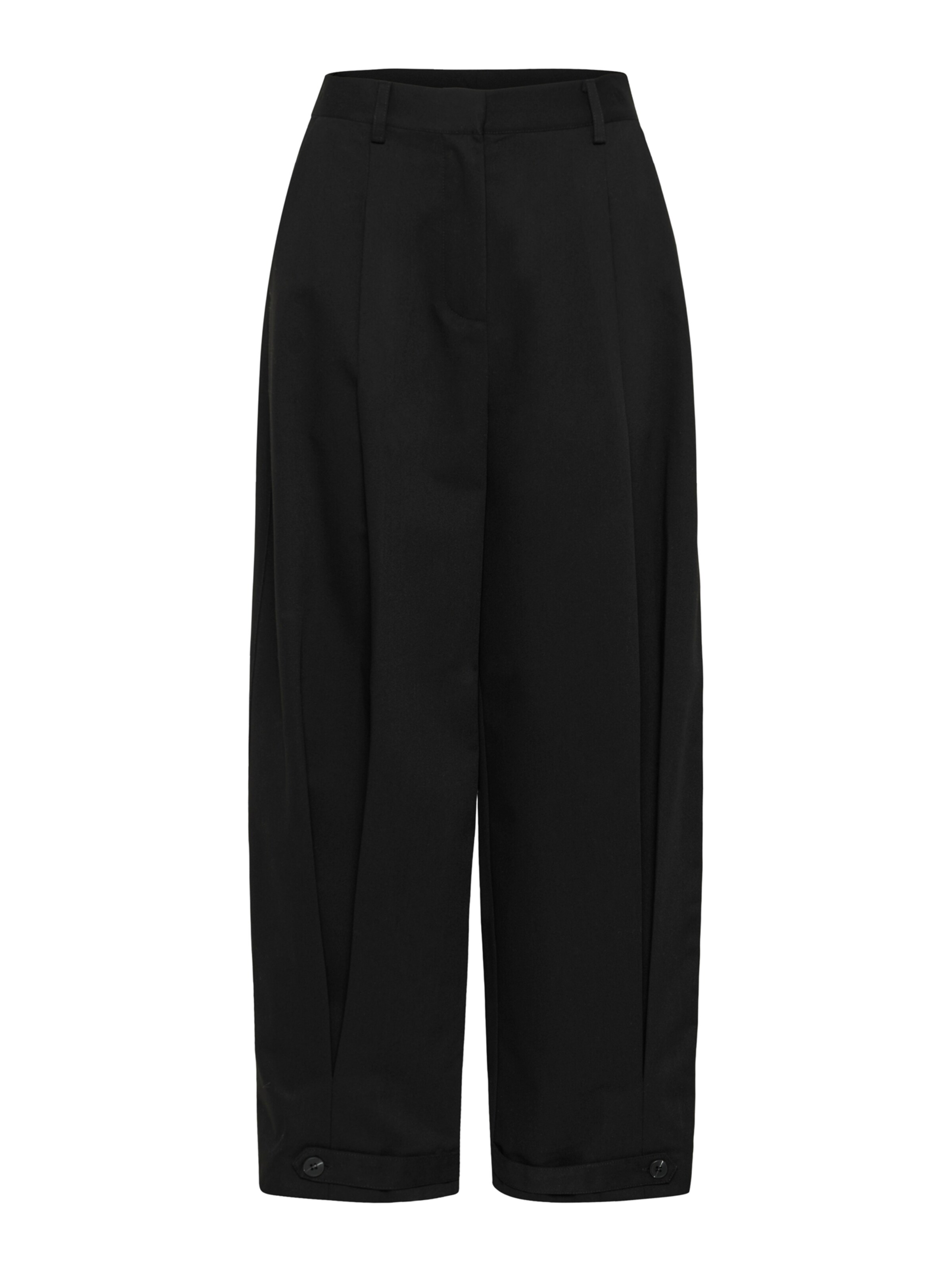 Barrel Pantaloni con pieghe 'MW Evelina' di My Essential Wardrobe in nero: frontale