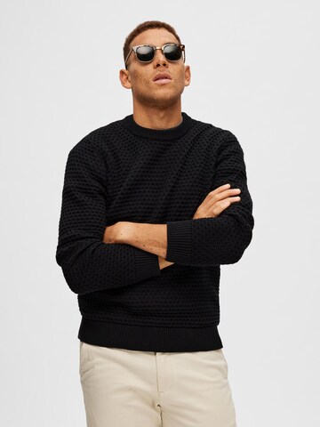 SELECTED HOMME Sweater 'REMY' in Black