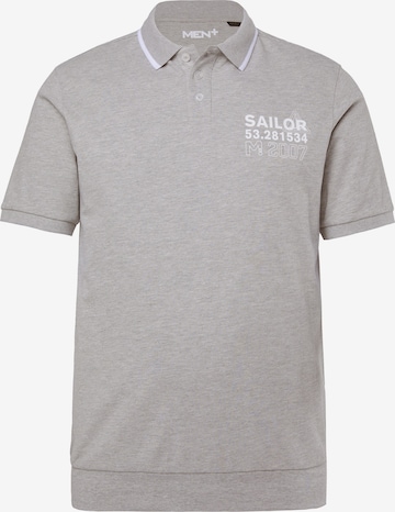 Men Plus Poloshirt in Grau: Vorderseite