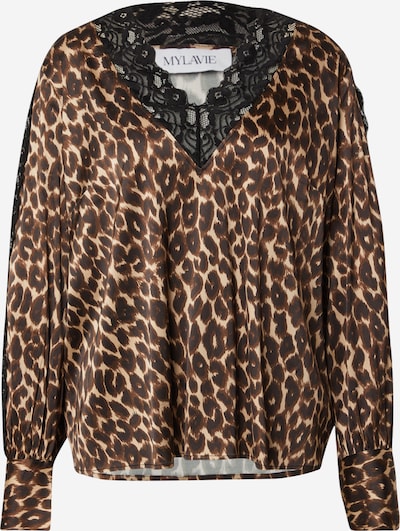 MYLAVIE by Sarah Harrison Blusa em castanho / preto, Vista do artigo