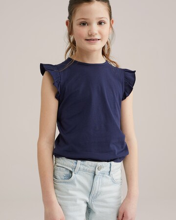T-Shirt WE Fashion en bleu : devant