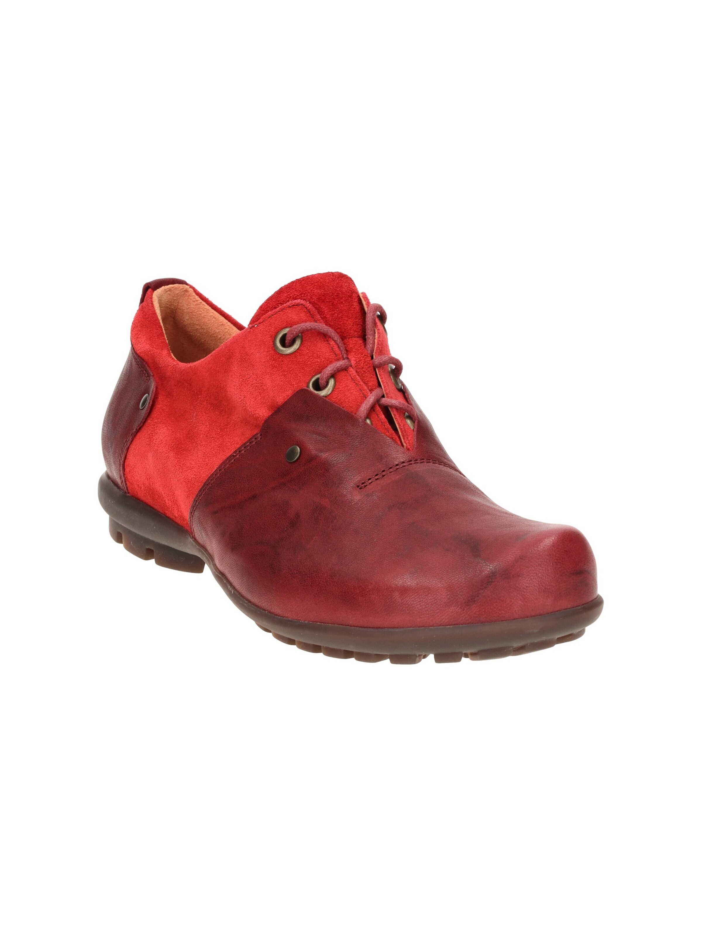 THINK! Lace-Up Shoes 'Think Kong Schuhe rot rosso Leder-Mix 142' in Red