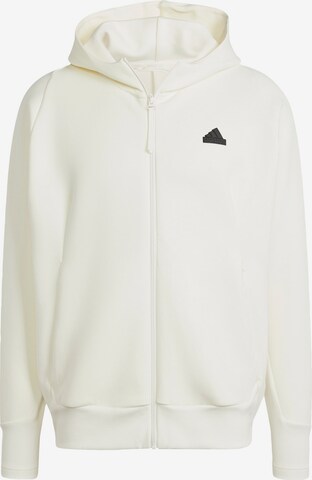 Giacca di felpa sportiva 'Z.N.E. Premium' di ADIDAS SPORTSWEAR in bianco: frontale