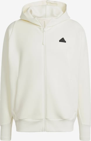 ADIDAS SPORTSWEAR - Casaco de treino em moletão 'Z.N.E. Premium' em branco: frente