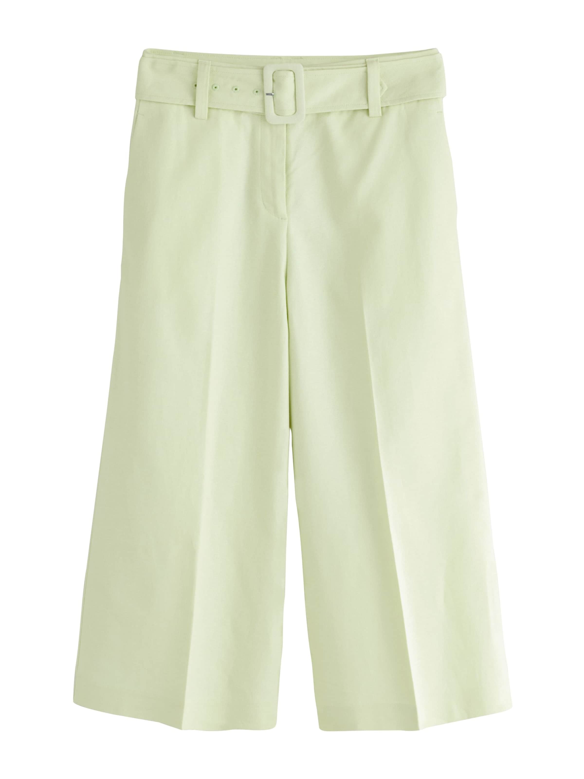 Wide Leg Pantalon à plis Next en vert : devant