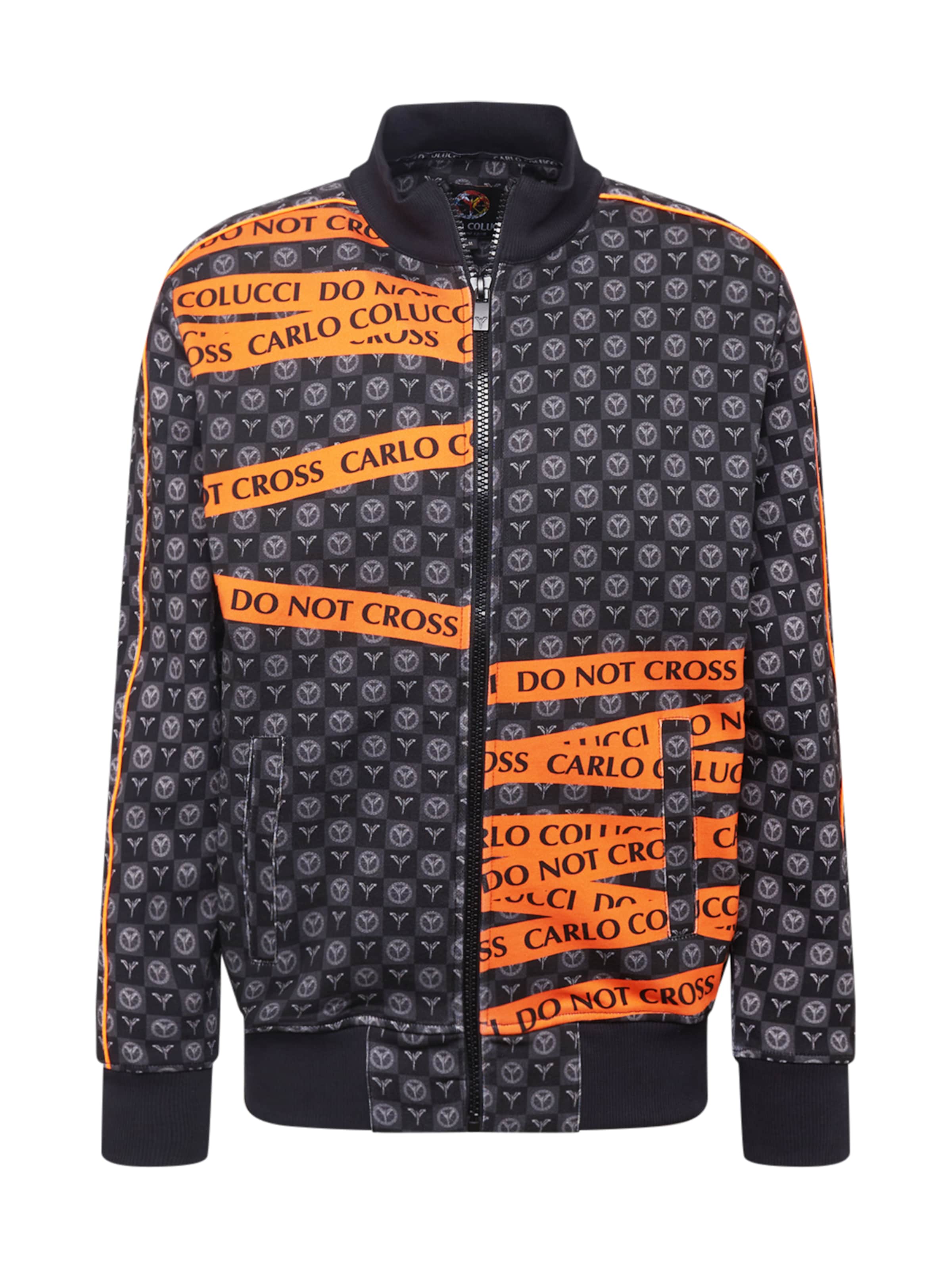 Carlo Colucci Sweatjacke in Schwarz: Vorderseite