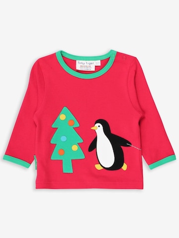 Toby Tiger Shirt 'Weihnachts' in Rot: Vorderseite