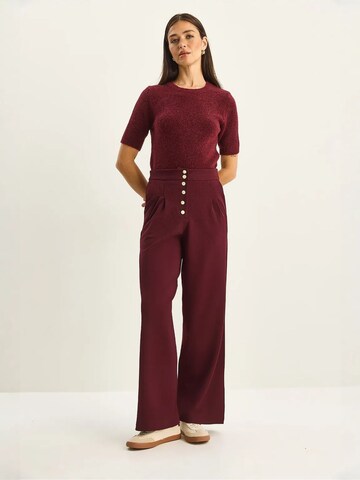 Bianco Lucci Wide leg Bandplooibroek in Rood