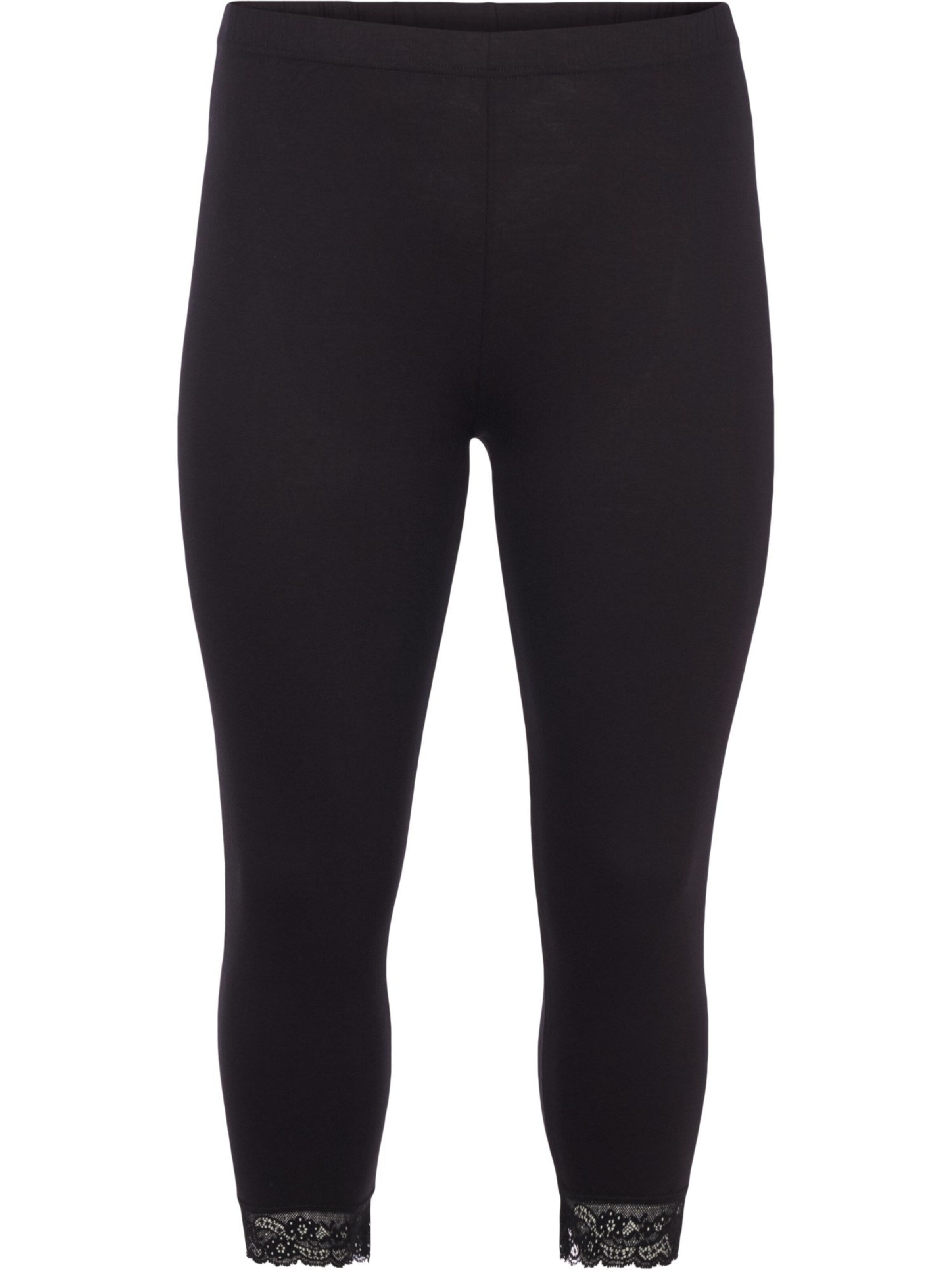 Zizzi Skinny Leggings i sort: forside