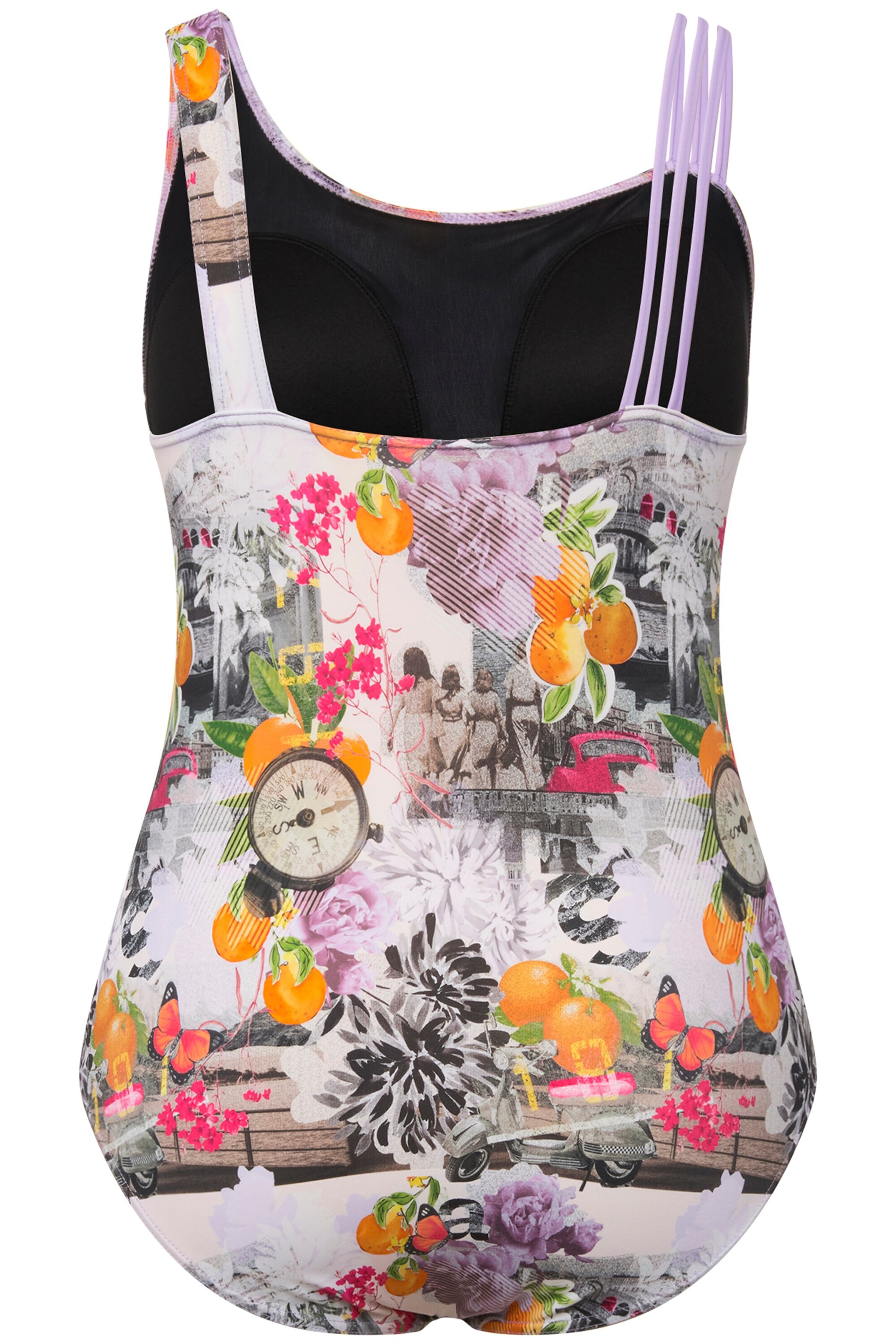 Ulla Popken Bustier Badeanzug in Weiß