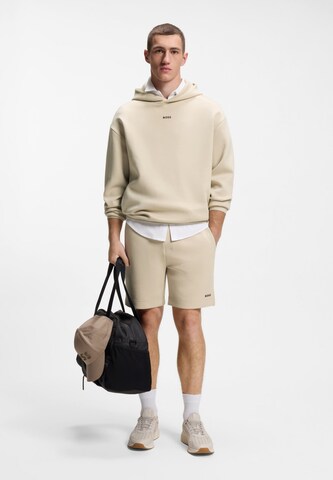 BOSS Sweatshirt 'Globe Hood' in Beige