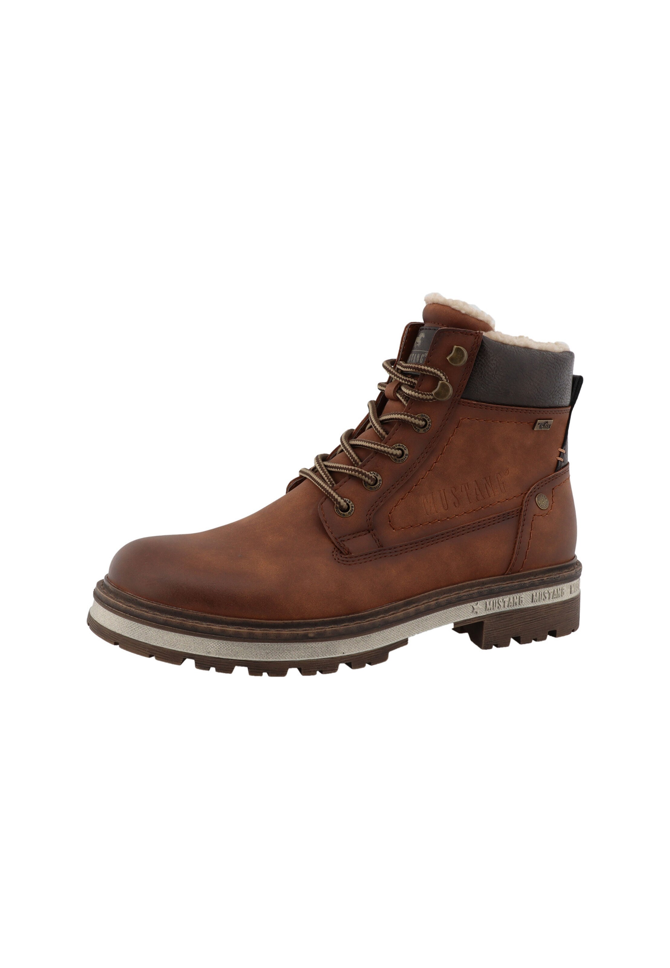 MUSTANG - Botas com atacadores em castanho: frente
