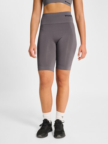 Hummel Skinny Sportbroek 'Tif' in Grijs: voorkant