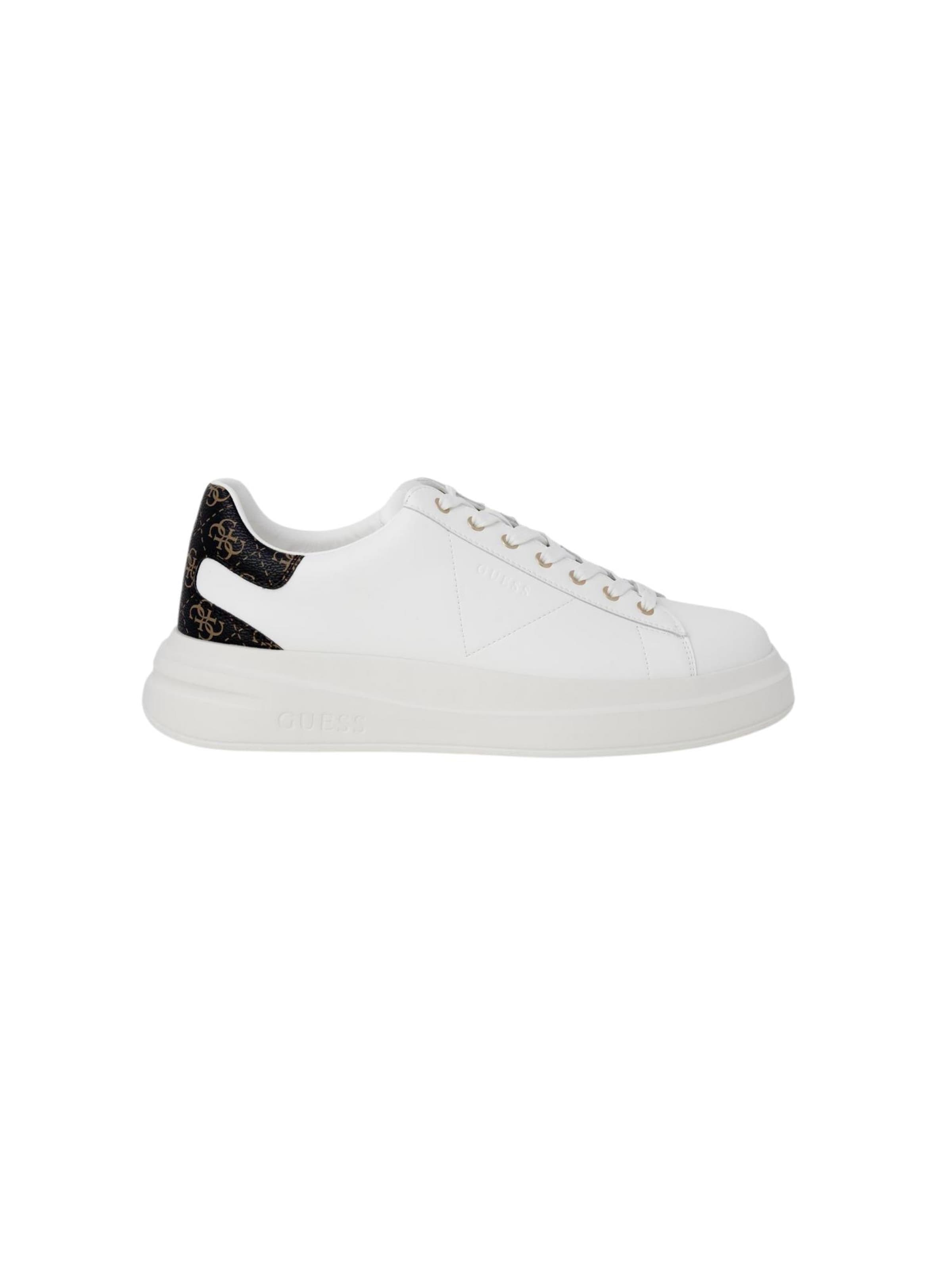Sneaker bassa 'ELBA FMPVIB LEA12' di GUESS in bianco: frontale