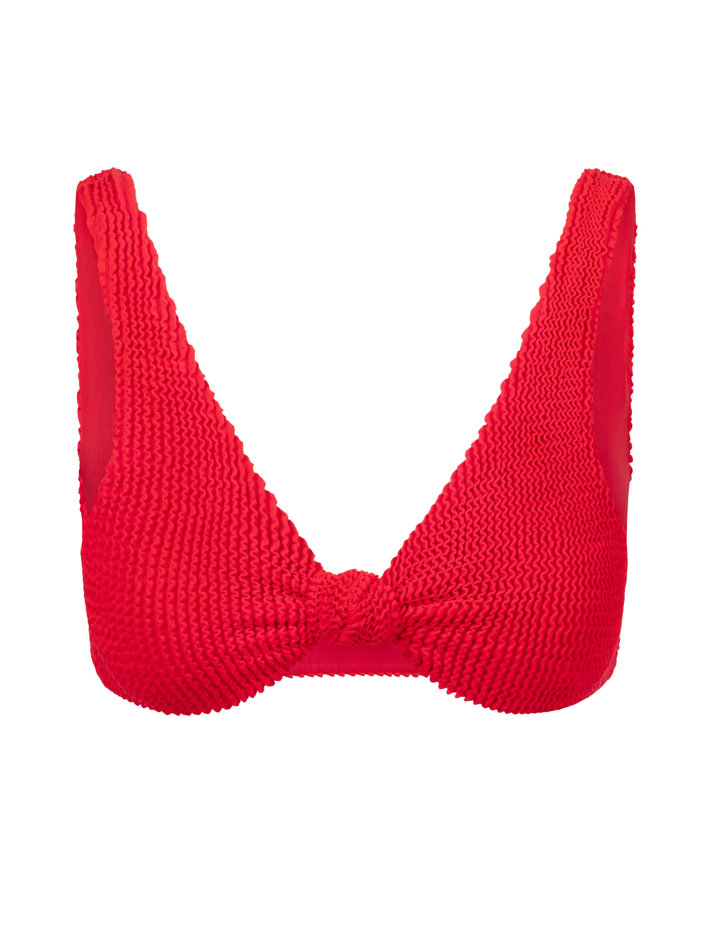 Moda Minx Triangle Bikini top 'Scrunch' in Red: front