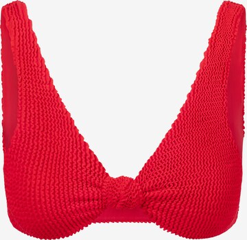 Moda Minx Triangle Bikini Top in Red: front