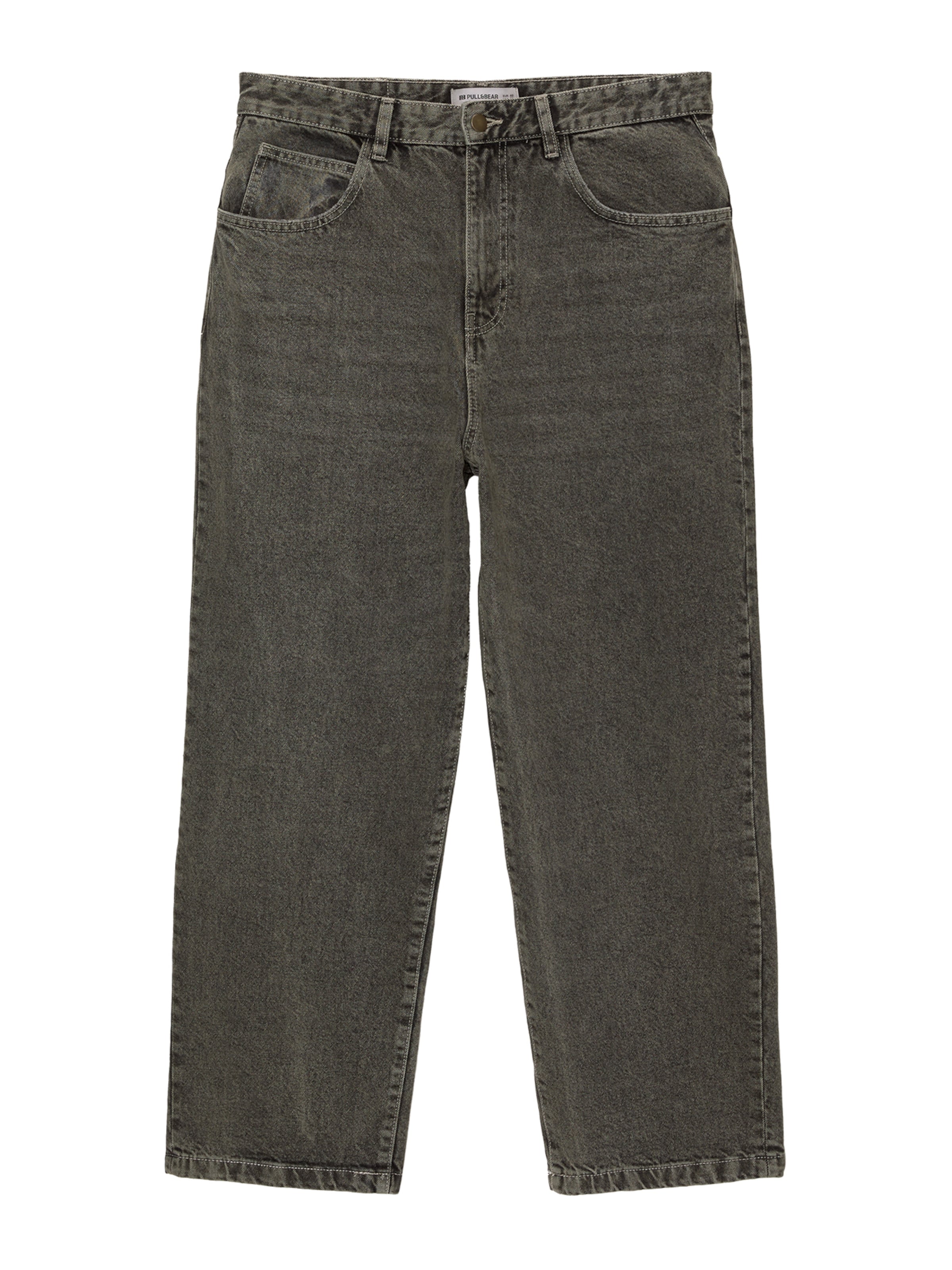 Pull&Bear Широки крачоли Дънки в зелено: отпред