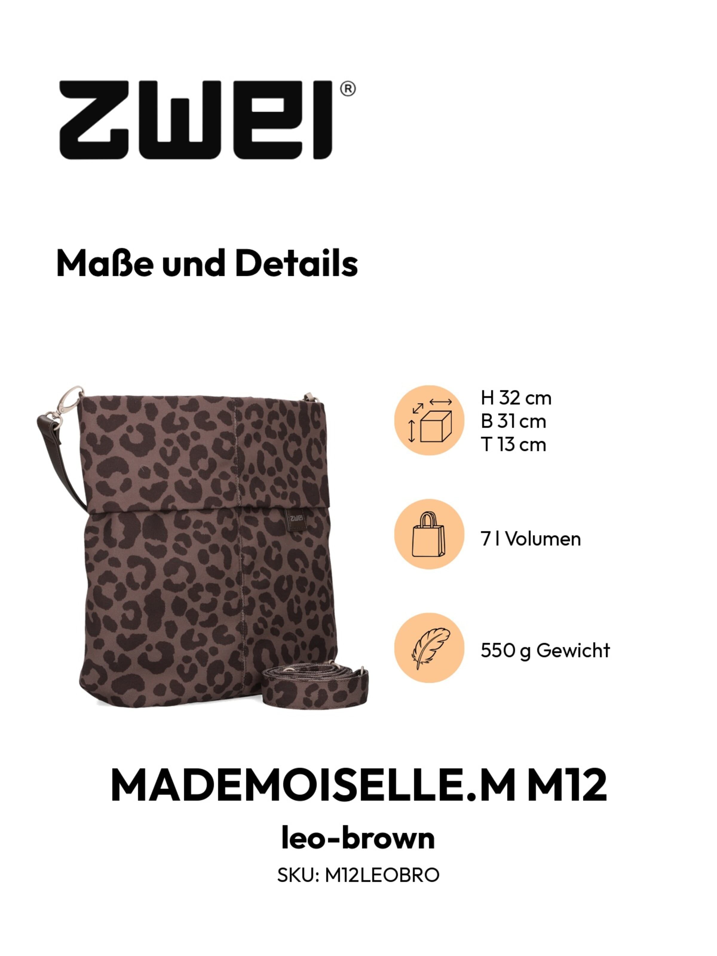 ZWEI Handtas 'MADEMOISELLE.M M12' in Bruin
