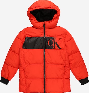 Calvin Klein Jeans Winter Jacket in Red: front