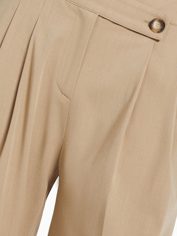 Wide Leg Pantalon à plis Bershka en beige