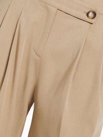 Bershka Wide Leg Bukser med fals i beige