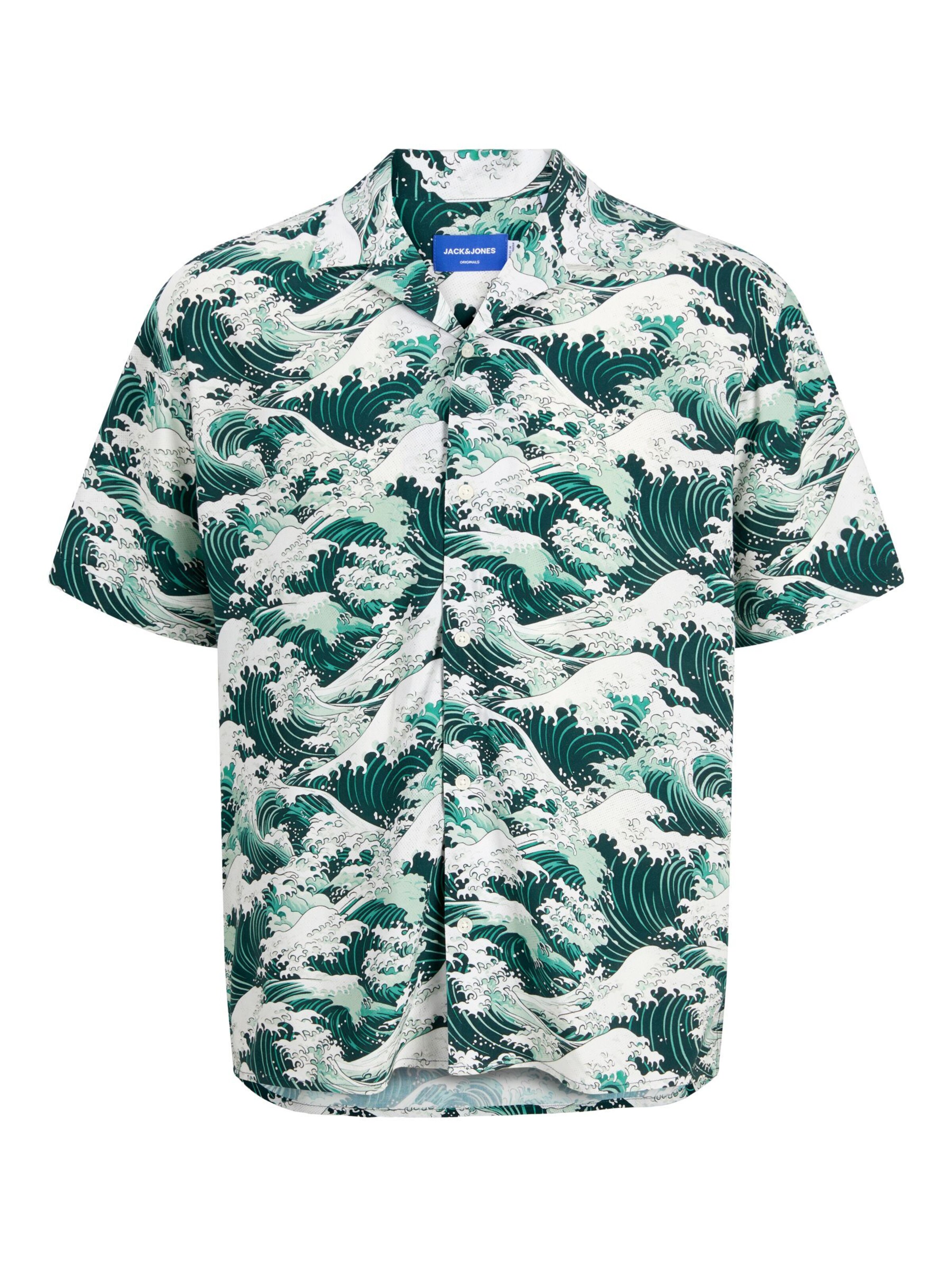 JACK & JONES Regular fit Button Up Shirt 'Hawaii' in White: front