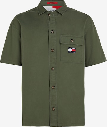 Tommy Jeans Regular fit Overhemd 'Classic' in Groen: voorkant