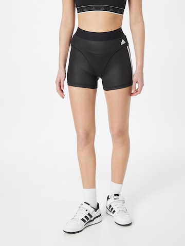 ADIDAS SPORTSWEAR Skinny Sportovní kalhoty 'Hyperglam 3-Stripes' – černá: přední strana